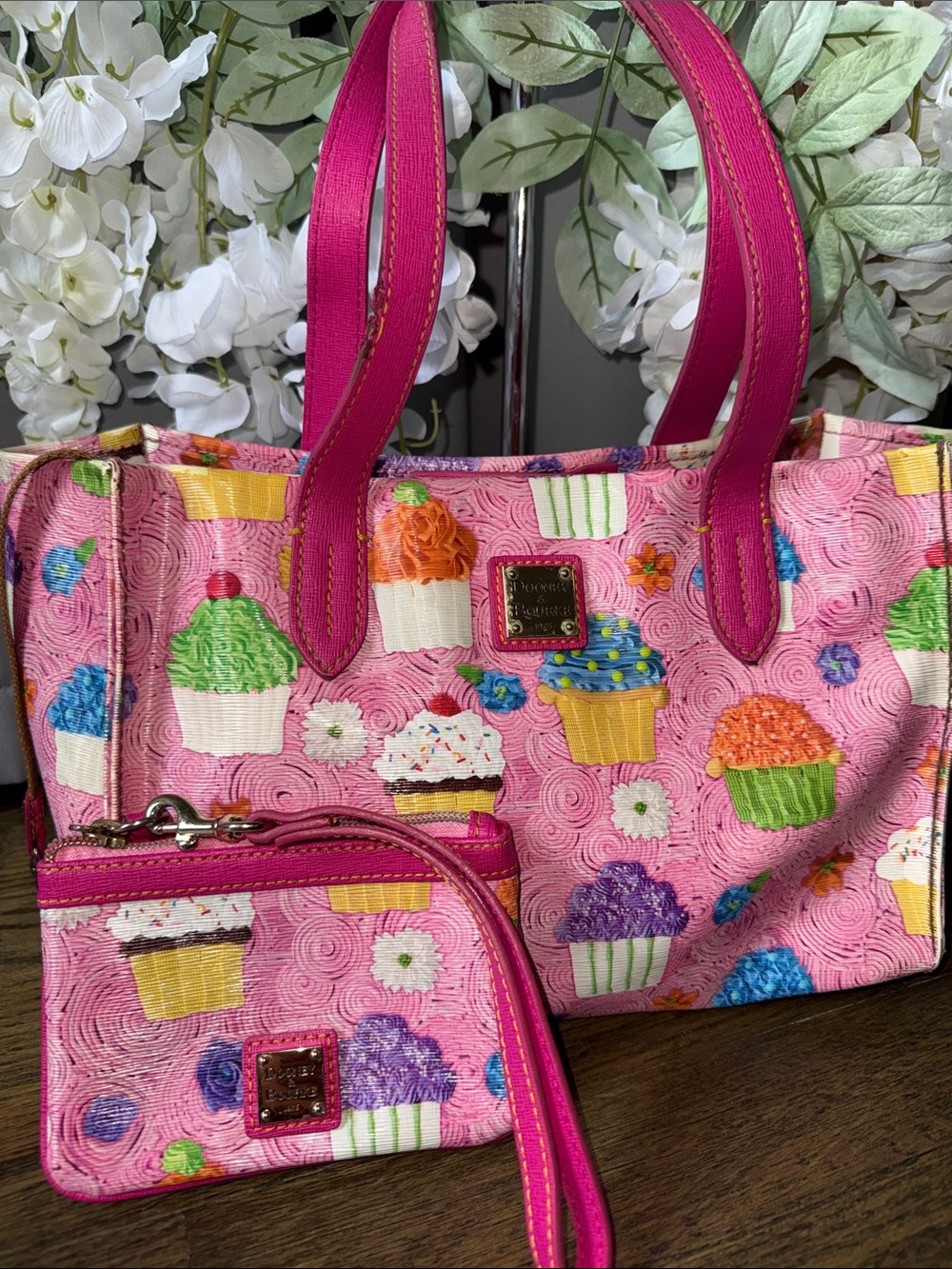 Dooney & Bourke Pink Cupcake Tote with Wristlet